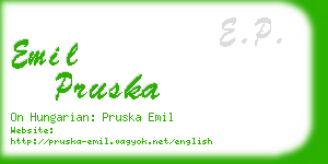 emil pruska business card